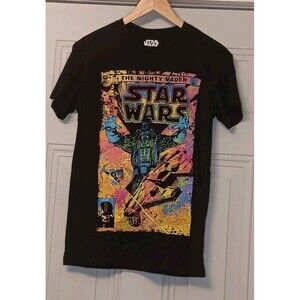 Star Wars “The Mighty Vader” Comic Book Theme T-Shirt Size Small Black
